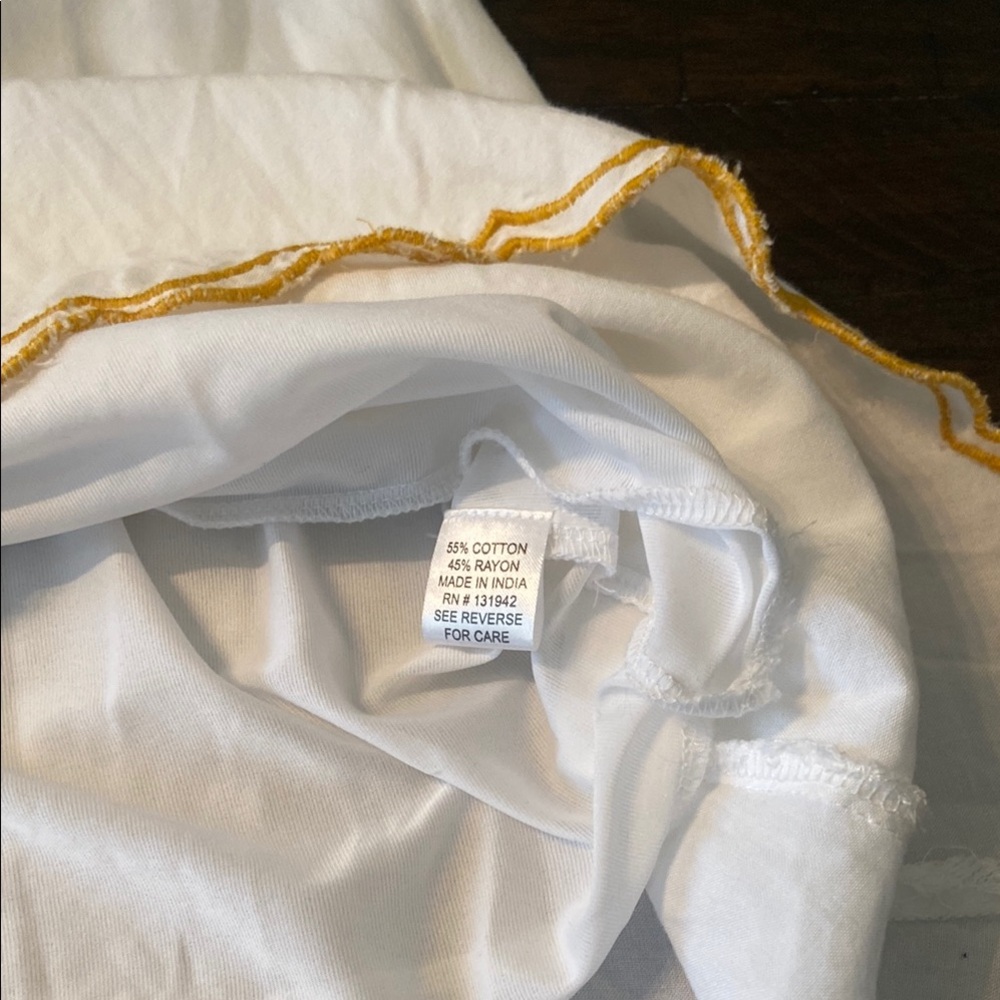 Sale 2/$15* White and Gold Embroidered Tunic Dress/swim coverup, size M. - Picture 9 of 9